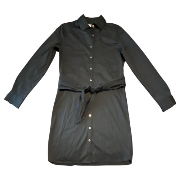 UNTUCKit Angelina Dress Shirt Dress with Belt Long Sleeve Black Size 2 - Picture 1 of 6